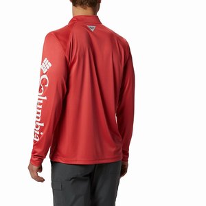 Columbia PFG Terminal Tackle™ 1/4 Zip Pullover Herr Röda/Vita (LAYOX9836)